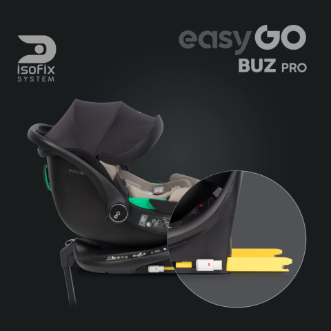 Buzy Pro Taupe (od 40 do 87 cm) EasyGO fotelik z obrotową bazą ISOFIX