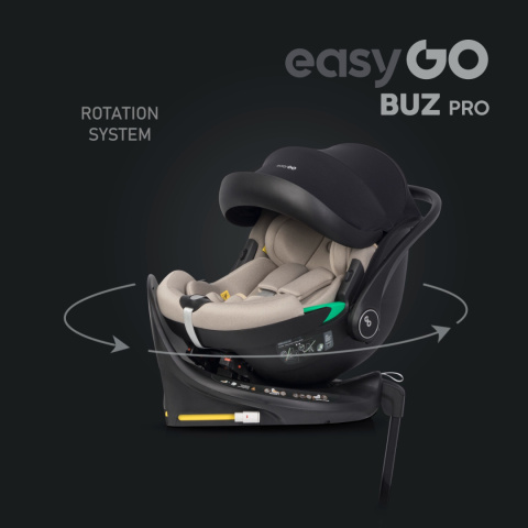 Buzy Pro Taupe (od 40 do 87 cm) EasyGO fotelik z obrotową bazą ISOFIX