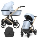 Kunert Arizo ECO Premium 2w1 Baby Blue – Luksusowy Wózek w Ekoskórze