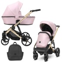 Kunert Arizo ECO Premium 2w1 Baby Pink – Luksusowy Wózek w Ekoskórze