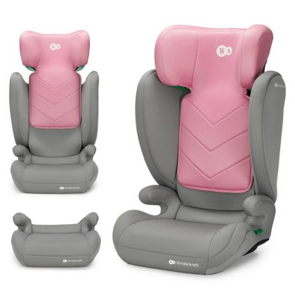 Fotelik Samochodowy Kinderkraft i-Spark Pink i-Size 100-150 cm | Funkcja Boostera, Regulacja Zagłówka, Bezpieczeństwo