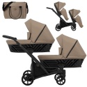 Ivento Duo Slim 2w1 Carmel Macchiato – Ekskluzywny Wózek Bliźniaczy z 12 Konfiguracjami i Kompaktowym Składaniem