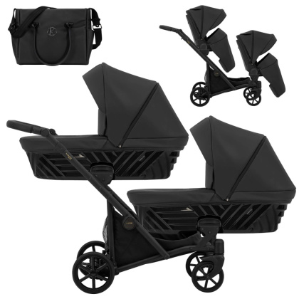 Ivento ECO Black Pearl 07 Kunert wózek bliźniaczy DUO SLIM