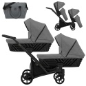 Ivento Duo Slim 2w1 Deep Graphite – Ekskluzywny Wózek Bliźniaczy z 12 Konfiguracjami i Kompaktowym Składaniem