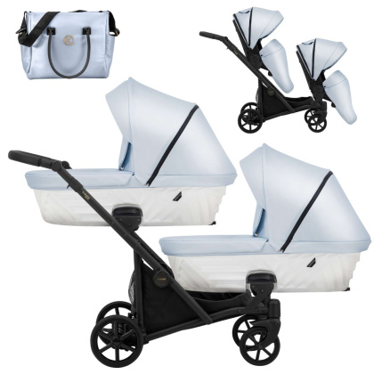 Ivento Eco Baby Blue Metalic 22 Kunert wózek bliźniaczy DUO SLIM