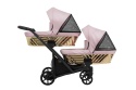 Ivento Glam Eco Duo Slim 2w1 Pink Metalic – Tandemowy Wózek Bliźniaczy w Eleganckim Wydaniu