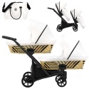 Ivento Glam Eco Duo Slim 2w1 White Pearl – Tandemowy Wózek Bliźniaczy w Eleganckim Wydaniu