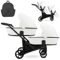 Brav Duo Slim 2w1 White ECO 12 – Uniwersalny Wózek Bliźniaczy z 12 Konfiguracjami i Kompaktowym Składaniem