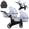 Brav Duo Slim 2w1 Baby Blue ECO 14 – Uniwersalny Wózek Bliźniaczy z 12 Konfiguracjami i Kompaktowym Składaniem