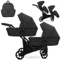 Brav Duo Slim 2w1 Black ECO 11 – Uniwersalny Wózek Bliźniaczy z 12 Konfiguracjami i Kompaktowym Składaniem