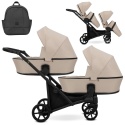 Brav Duo Slim 2w1 Crem 06 – Uniwersalny Wózek Bliźniaczy z 12 Konfiguracjami i Kompaktowym Składaniem