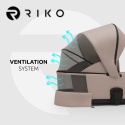 Riko Velar UP 3w1 Nude – Wózek dziecięcy premium z powiększaną budką