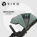 Riko Velar UP 3w1 Sage – Wózek dziecięcy premium z powiększaną budką