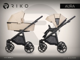 Riko Aura 3w1 Almond – Luksusowy wózek dziecięcy z żelowymi kołami i amortyzacją