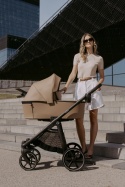 Riko Aura 3w1 Camel – Luksusowy wózek dziecięcy z żelowymi kołami i amortyzacją