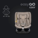 Fotelik Samochodowy EASYGO COSY Taupe i-Size 0-36 kg – Baza ISOFIX, Funkcja Obrotu 360°, Komfort i Bezpieczeństwo