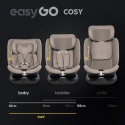 Fotelik Samochodowy EASYGO COSY Taupe i-Size 0-36 kg – Baza ISOFIX, Funkcja Obrotu 360°, Komfort i Bezpieczeństwo