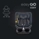 Fotelik Samochodowy EASYGO COSY Granito i-Size 0-36 kg – Baza ISOFIX, Funkcja Obrotu 360°, Komfort i Bezpieczeństwo