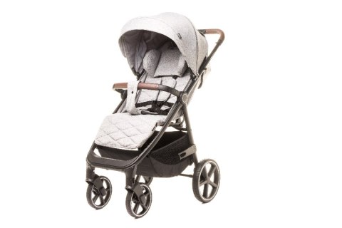 4BABY Stinger Pro Melange Light Grey – lekki wózek spacerowy 0–22 kg z żelowymi kołami