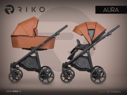 Riko Aura 3w1 Cognack – Luksusowy wózek dziecięcy z żelowymi kołami i amortyzacją