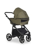 Riko Aura 3w1 Khaki – Luksusowy wózek dziecięcy z żelowymi kołami i amortyzacją