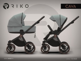Riko Cava 3w1 Sage – Wielofunkcyjny wózek dziecięcy z amortyzacją i fotelikiem