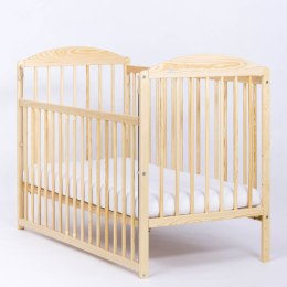 Łóżeczko Drewniane Drewex LULAYA Naturalna Sosna z Opuszczanym Bokiem, 120x60 cm