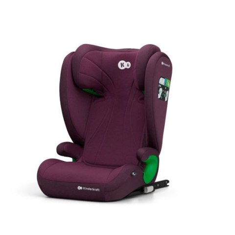 Fotelik samochodowy Kinderkraft Junior Graphite Cherry i-Size z montażem ISOFIX