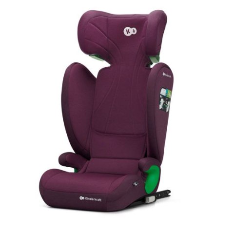 Fotelik samochodowy Kinderkraft Junior Graphite Cherry i-Size z montażem ISOFIX