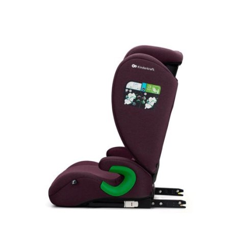 Fotelik samochodowy Kinderkraft Junior Graphite Cherry i-Size z montażem ISOFIX