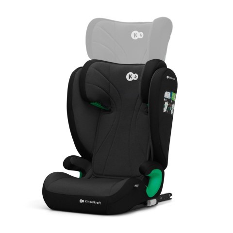 Fotelik samochodowy Kinderkraft Junior Graphite Black i-Size z montażem ISOFIX