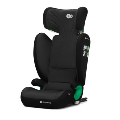 Fotelik samochodowy Kinderkraft Junior Graphite Black i-Size z montażem ISOFIX