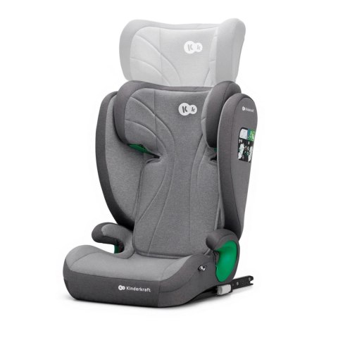 Fotelik samochodowy Kinderkraft Junior Fix Rocket Grey i-Size z montażem ISOFIX