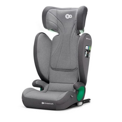 Fotelik samochodowy Kinderkraft Junior Fix Rocket Grey i-Size z montażem ISOFIX