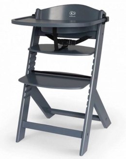 Kinderkraft ENOCK Grey – Drewniane krzesełko do karmienia 2 w 1