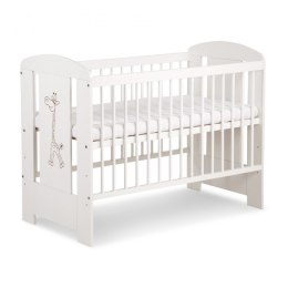 Łóżeczko dziecięce Klupś SAFARI ŻYRAFKA – Białe 120x60 z motywem żyrafki