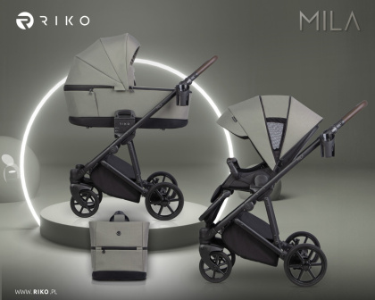 Wózek 3w1 RIKO MILA KAHKI – Lekki zestaw z gondolą i fotelikiem COSMO