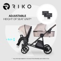 Wózek bliźniaczy Musso Taupe 2w1 Riko - Rok po Roku, Duo SLim
