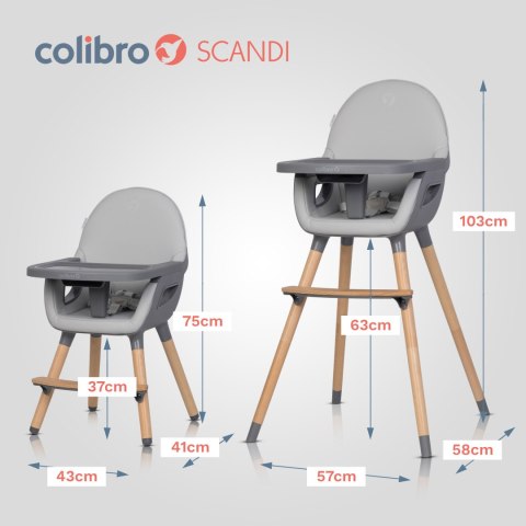 COLIBRO SCANDI 3w1 Dove – Krzesełko do karmienia i krzesło dla starszaka