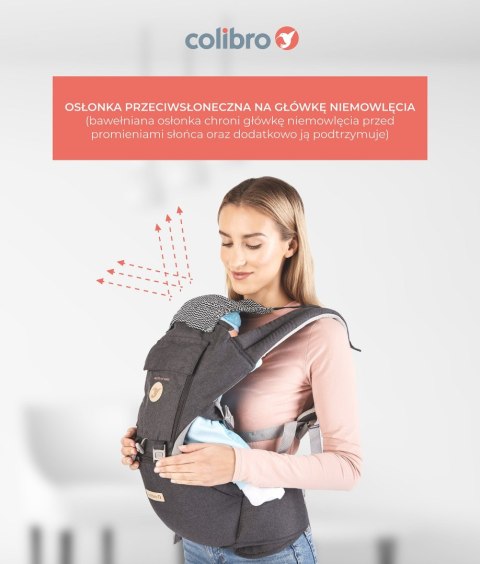COLIBRO HONEY ONYX – Nosidełko ergonomiczne 12w1 z siodełkiem biodrowym