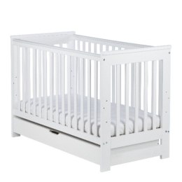 Łóżeczko dziecięce 120x60 DREWEX IVE Białe z szufladą i barierką