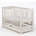 Łóżeczko dziecięce 120x60 DREWEX IVE Cashmere z szufladą i barierką
