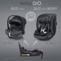 EASYGO BUZ PRO + BODY 2w1 Granito – Foteliki samochodowe z bazą ISOFIX R129 I-SIZE