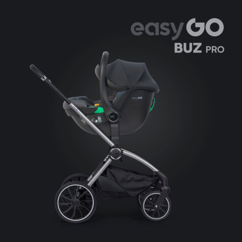 EASYGO BUZ PRO + BODY 2w1 Granito – Foteliki samochodowe z bazą ISOFIX R129 I-SIZE