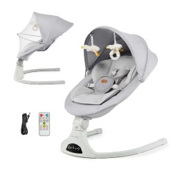 Kinderkraft TULSY GREY – Elektryczny bujaczek-leżaczek z pilotem i muzyką
