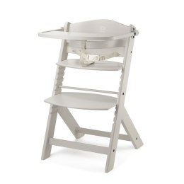 Kinderkraft ENOCK Beige – Drewniane krzesełko do karmienia 2 w 1