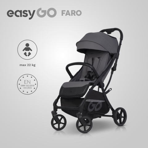 EASYGO FARO GREY – Wózek spacerowy z automatycznym składaniem do 22 kg