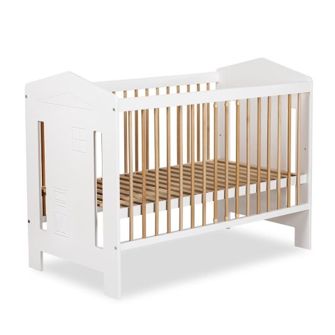 KLUPŚ IDA BIEL-BUK – Łóżeczko dziecięce 120x60, wyjmowane szczebelki, opcja barierki