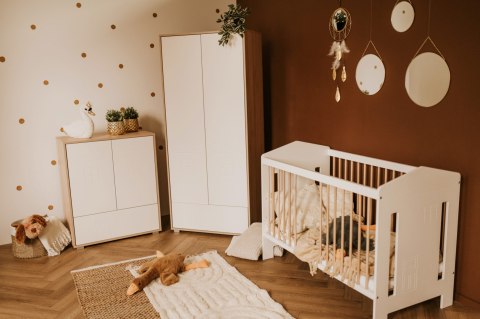 KLUPŚ IDA BIEL-BUK – Łóżeczko dziecięce 120x60, wyjmowane szczebelki, opcja barierki