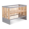 KLUPŚ PAULINE – Łóżeczko dziecięce 120x60 z barierką, kolor grafit/dąb